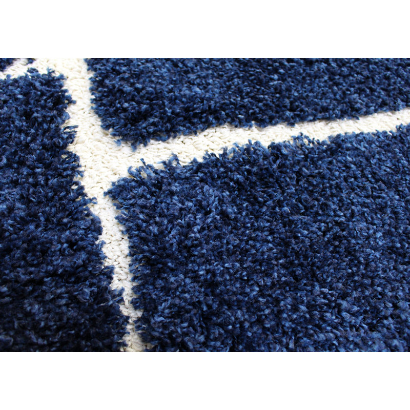 Wrought Studio Quaoar Abstract Navy Blue Area Rug & Reviews Wayfair